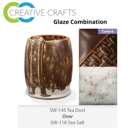 Tea Dust SW-145 over Sea Salt SW-118 Stoneware Combination